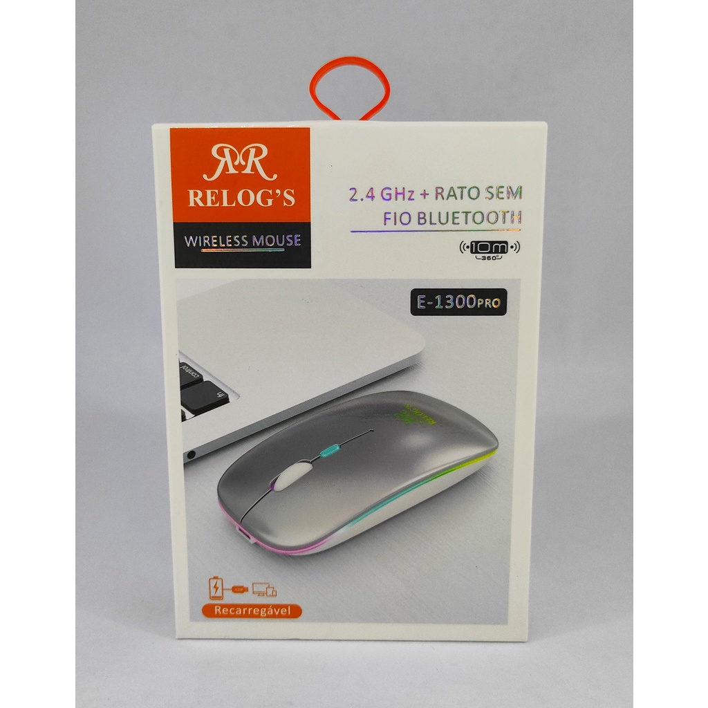 Mouse Sem Fio Recarreg Vel Led Rgb Relog S E Pro Shopee Brasil