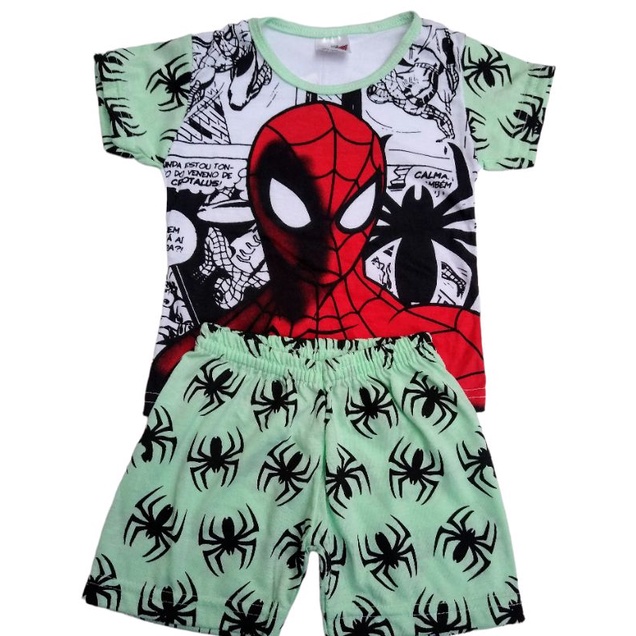 conjunto ou pijama infantil menino manga curta verão Shopee Brasil