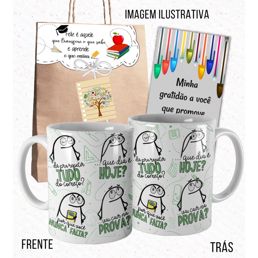 Caneca Professor Meme Flork Bento Cake Florkofcows Vai Cair Na Prova