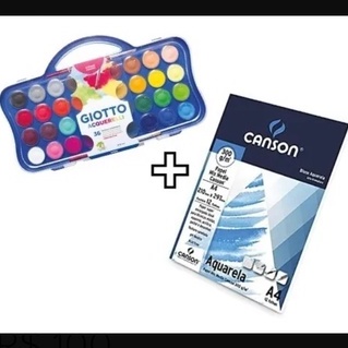 Kit Bloco Aquarela Canson G A Folhas Estojo Aquarela Pastilha