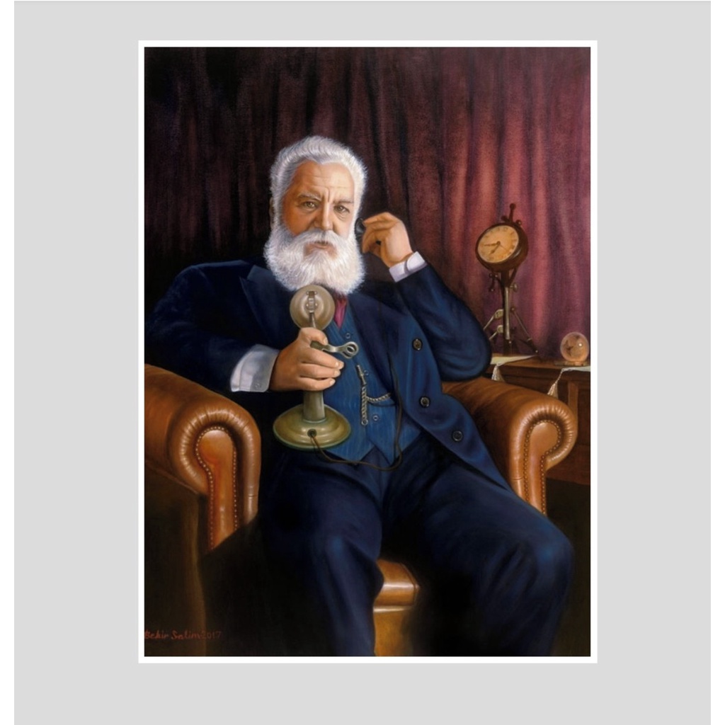 Quadro Inventor Alexander Graham Bell Telefone Arte Escher Shopee Brasil