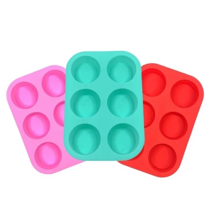 Forma Silicone Cupcake Assadeira 6 Cavidades Petit Gateau Pudim Bolo