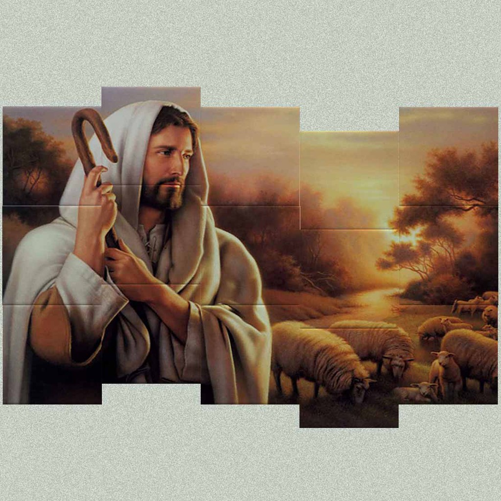 Mosaico Em Azulejos Personalizados Mural Jesus O Bom Pastor Shopee