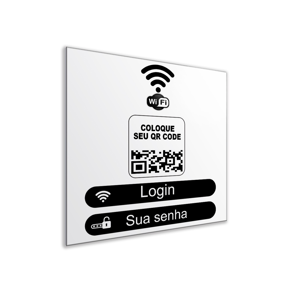 Placa Personalizada Internet Wi Fi Senha Qr Code Pvc Mm X Cm