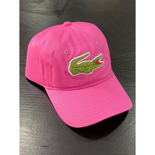 Boné Lacoste Big Croc Rosa Pink Fita de Couro Shopee Brasil