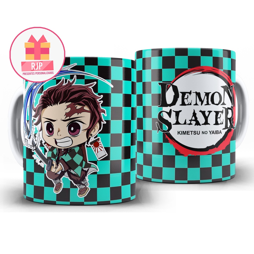 Caneca Anime Demon Slayer Kimetsu No Yaiba Chibi Tanjiro Kamado