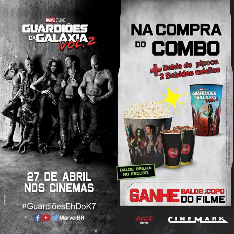 Combo Cinemark Guardiões da Galáxia Vol 2 Shopee Brasil