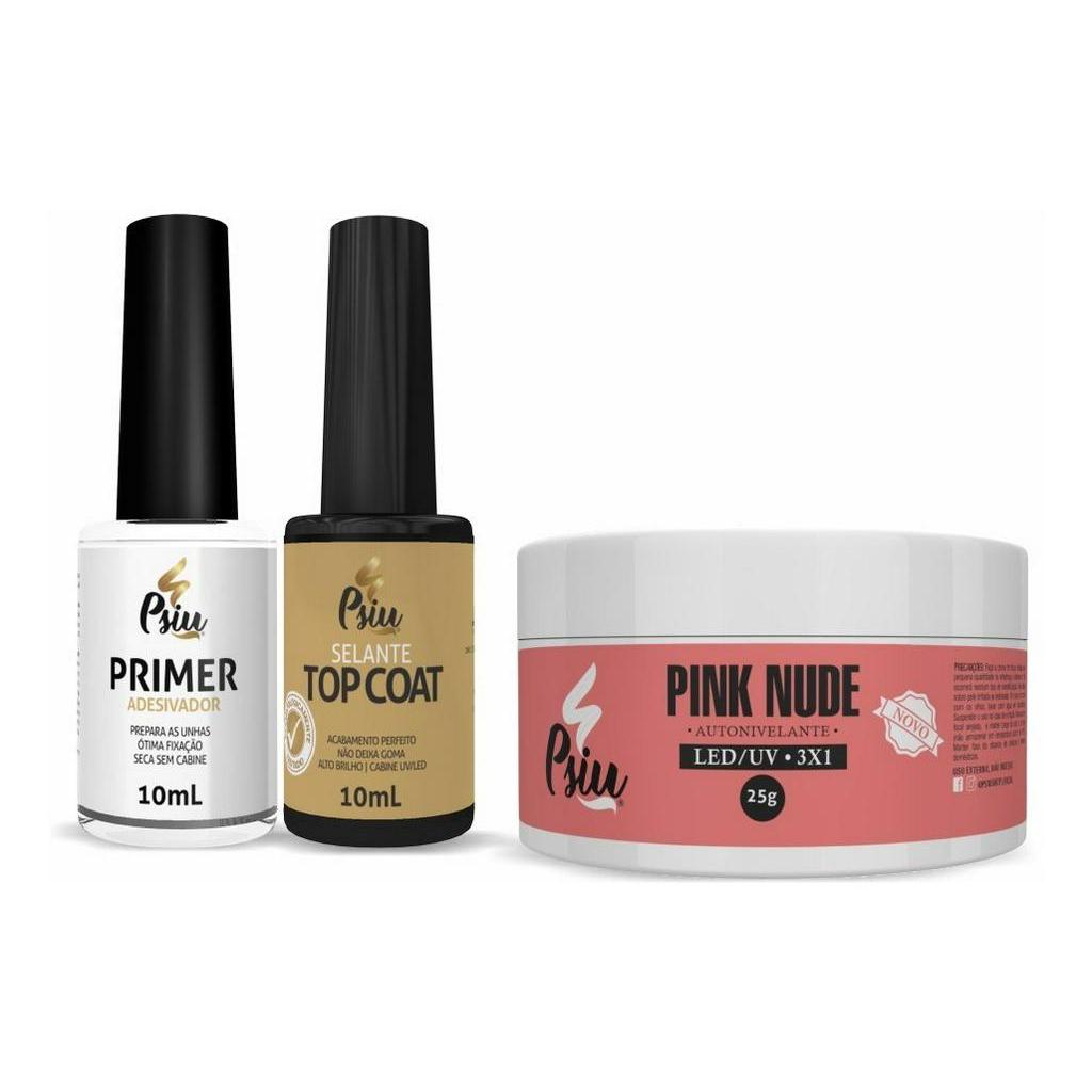 Kit Psiu Preparadores Primer Nao Acido Selante Gel Pink Nude Shopee