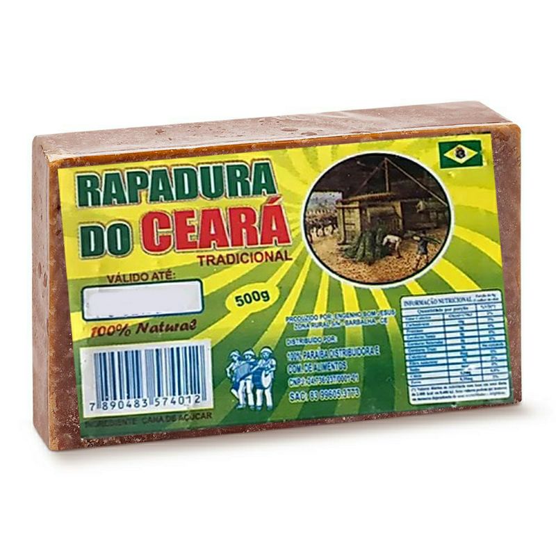 Rapadura do Ceará 500g 100 Natural Kit c 2 Unidades total de 1Kg