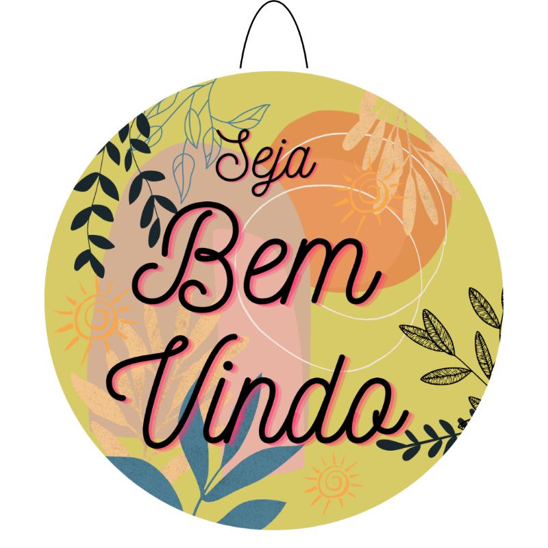 Enfeite De Porta Quadro Decorativo Seja Bem Vindo Shopee Brasil