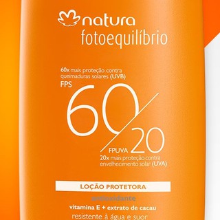 Protetor Solar Natura FPS 60 FPUVA 20 Fotoequilíbrio 120ml Loção