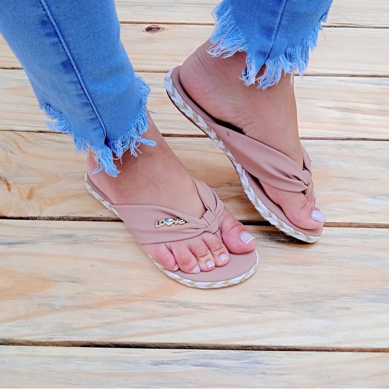 Chinelo Rasteirinha Slide Nude Promoção Shopee Brasil