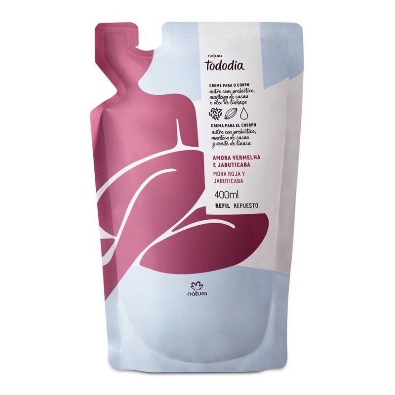 Refil Creme Desodorante Nutritivo Para O Corpo Tododia Amora Vermelha E