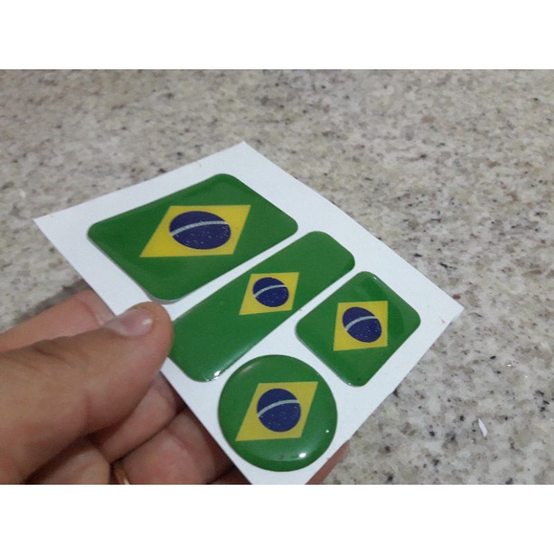 Kit Adesivos Resinados Bandeira Do Brasil Shopee Brasil