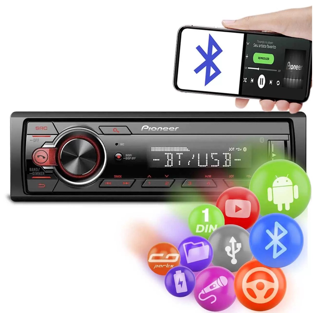 Som Automotivo Pioneer Mvh S218bt Usb E Bluetooth Shopee Brasil