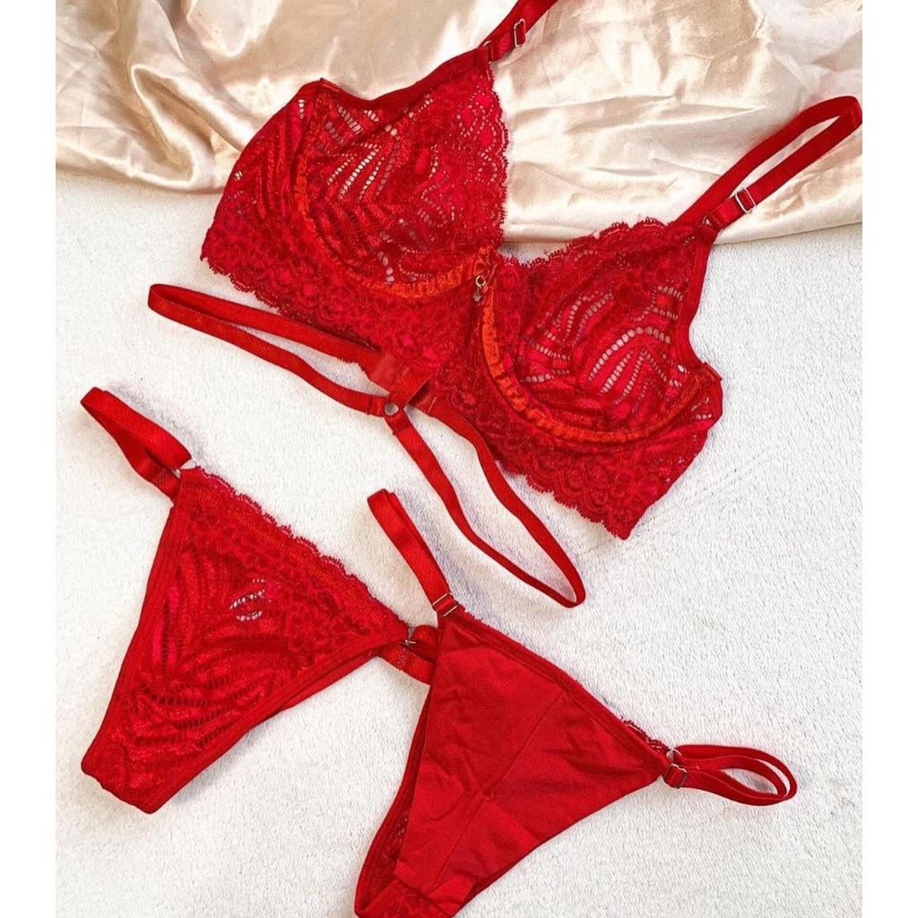 Conjunto Lingerie Sexy Renda Luxo Gringa Dia Dos Namorados Noiva Ch De