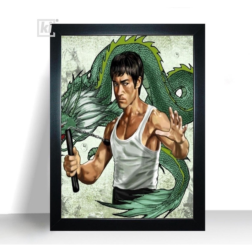 Quadro Decorativo Ator Bruce Lee Moldura X Cm Shopee Brasil