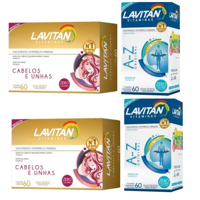 Kit Lavitan Hair Cabelos E Unha Biotina Cimed C Psulas