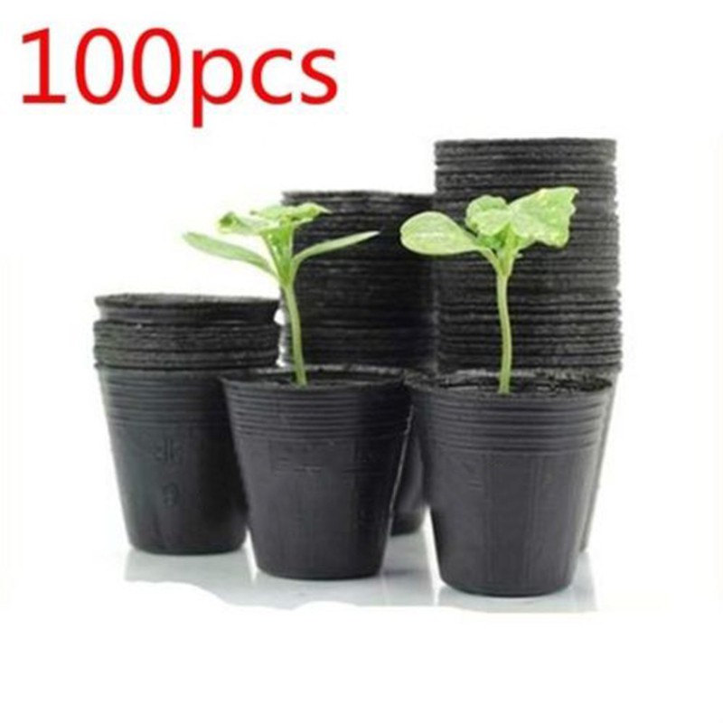 Pcs Black Plastic Plant Nursery Pots Garden Supplies Environmental