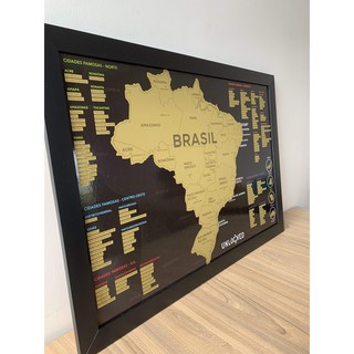 Mapa Do Brasil De Raspar Unlocked Moldura 66x46 CM Mapa De