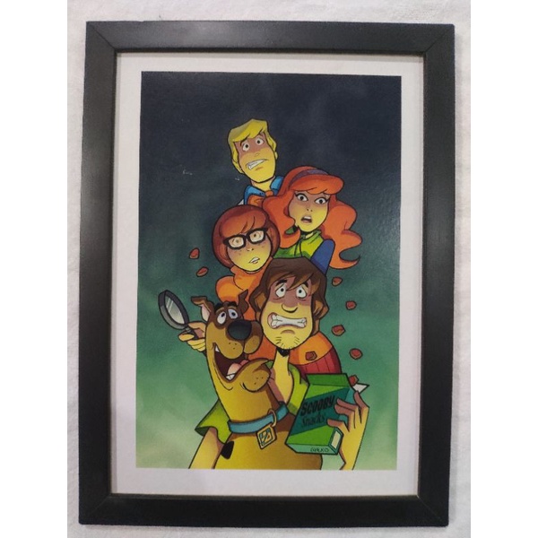 Quadro Decorativo C Moldura Scooby Doo Desenho Personagens MDF