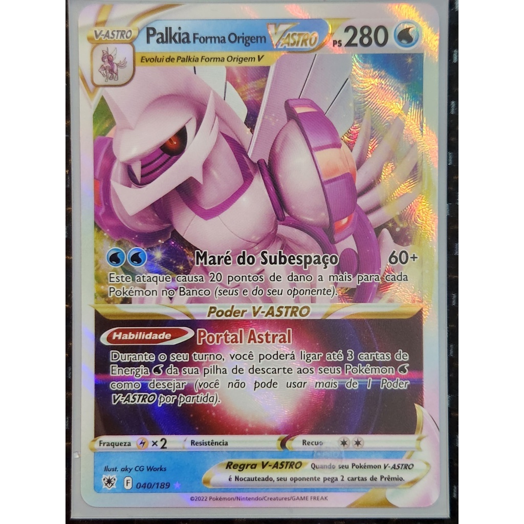 Carta Pokemon Palkia Forma Origem V ASTRO 040 189 Shopee Brasil