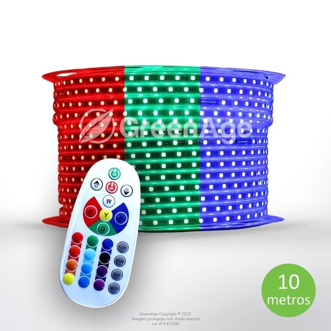 Fita Mangueira Led Rgb M Ip Fonte Controle V Shopee Brasil