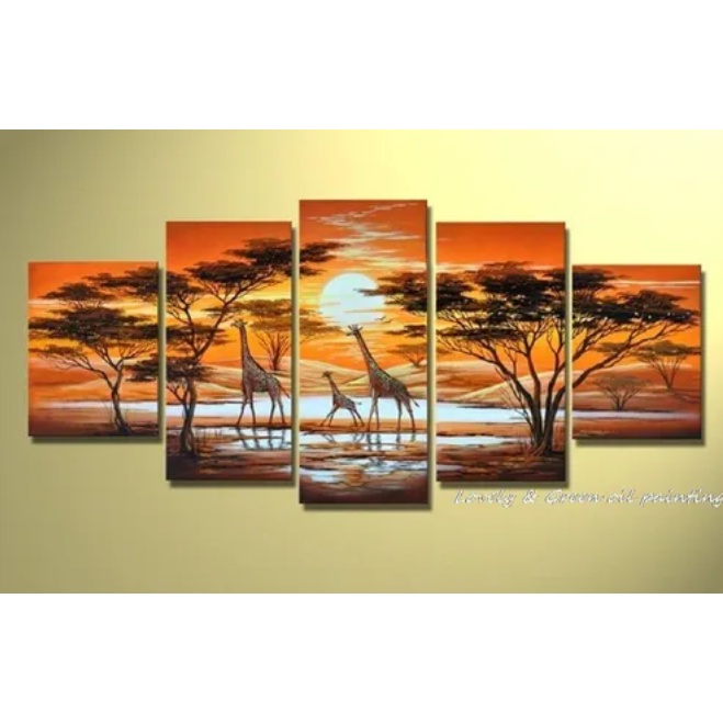 Kit Adesivos Auto Adesivo Decorativo Mosaicos Paisagem Africa Girafas