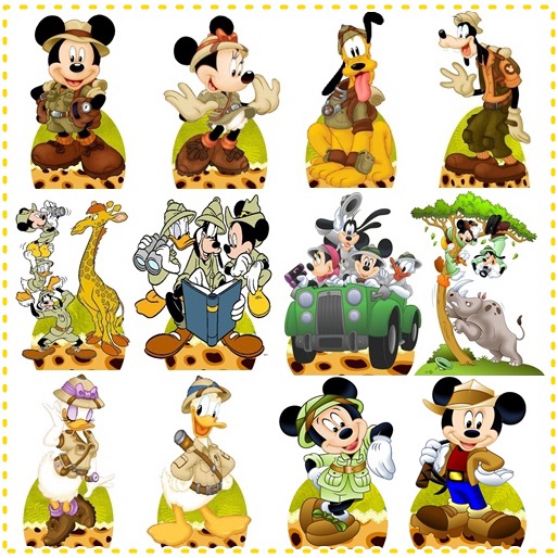 Mickey Safari 10 Display De Festa De 20cm Totens Shopee Brasil