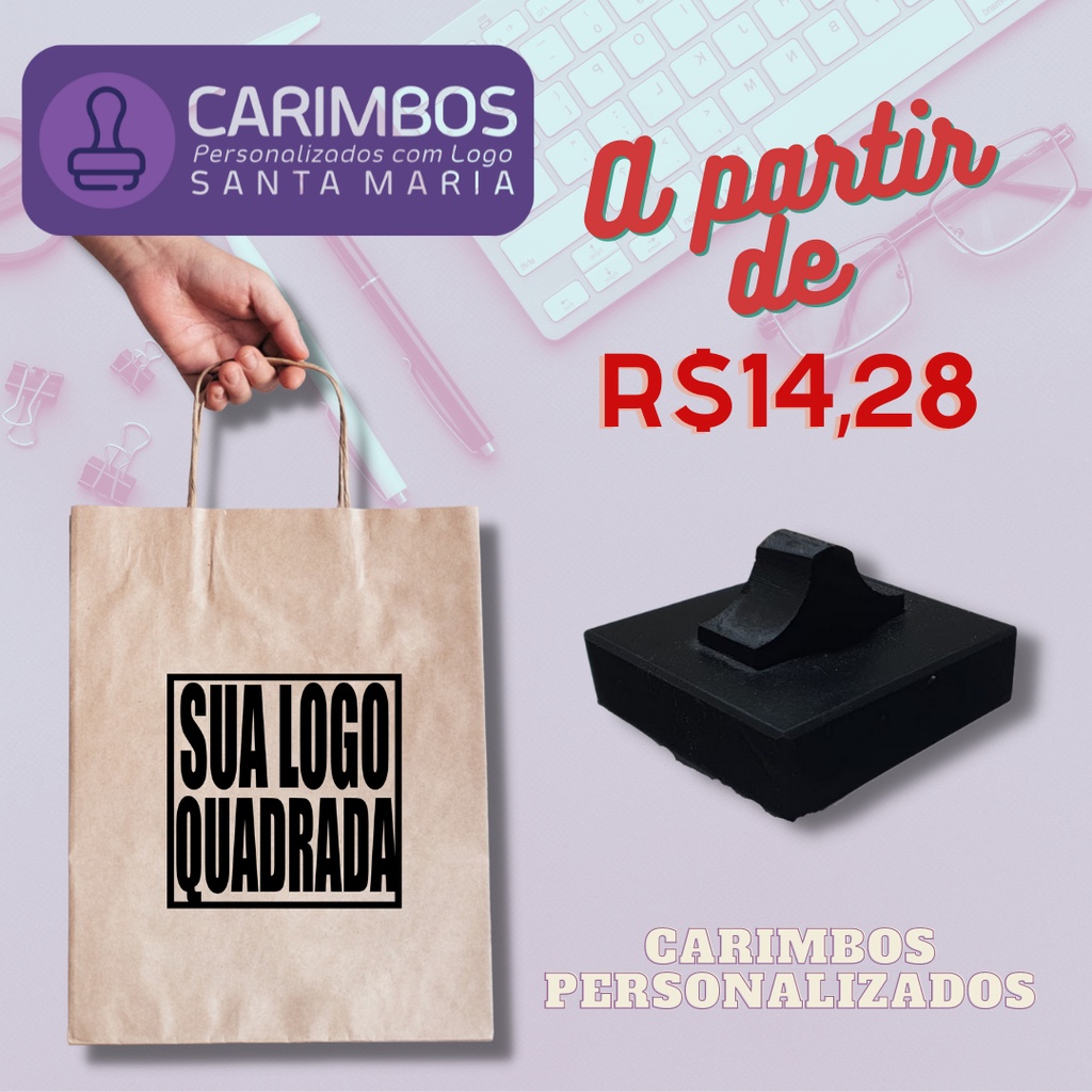 Carimbo Personalizado Para Sacola Kraft A Sua Logo Shopee Brasil