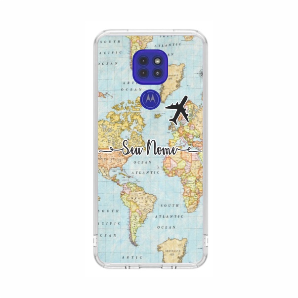 Capa De Celular Capinha Moto G9 Play Personalizada Mapa Nome