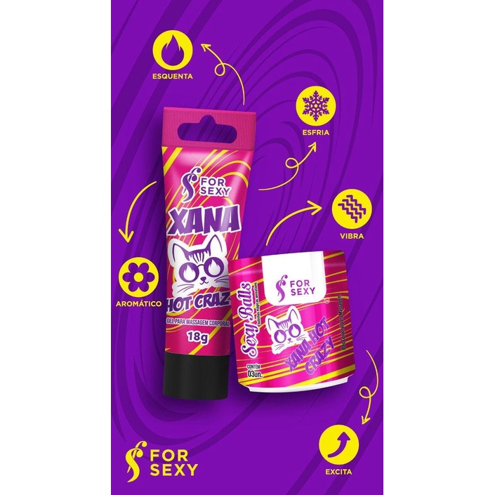 Kit Gel Para Massagem Sexual Bolinhas Xana Hot Crazy Sex Shop