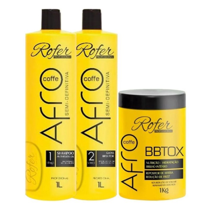 Kit Progressiva Semi Definitiva Afro Rofer Botox Afro Coffe