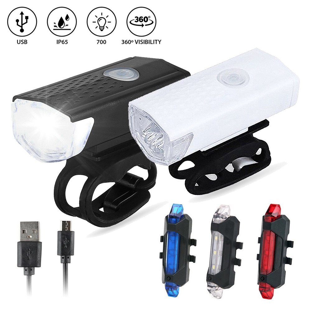 Lanterna Bike Farol Luz Led Usb Recarregável Bicicleta Sinalizador