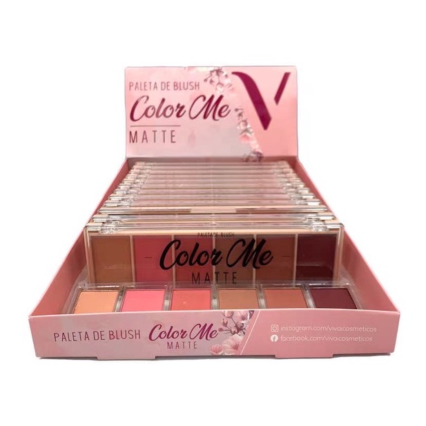 Box Un Paleta De Blush Color Me Cores Super Pigmentadas Vivai