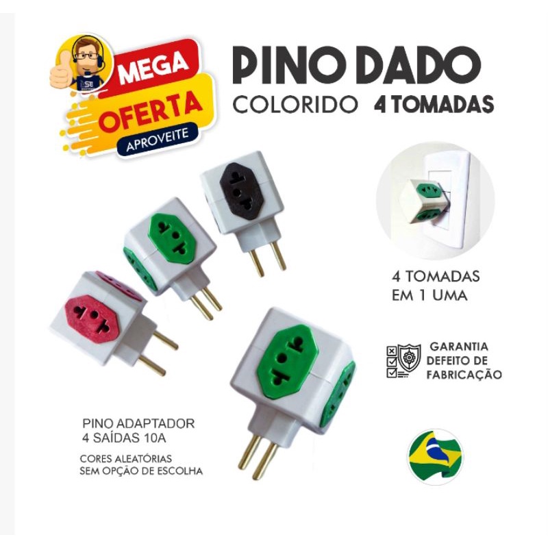 Adaptador Benjamin Tomadas Unidade Cubo D A Colorido Shopee