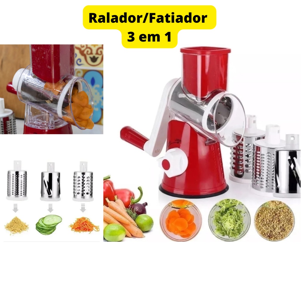 Ralador Fatiador Em Verduras Legumes Queijo Multiuso Manual