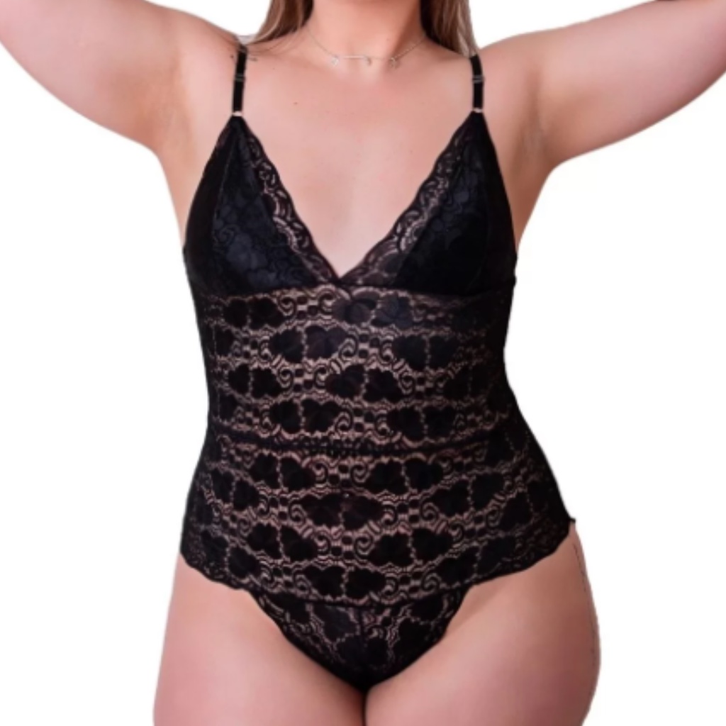 Body De Renda Plus Size Al A Sensual Lingerie Sem Bojo E Forro