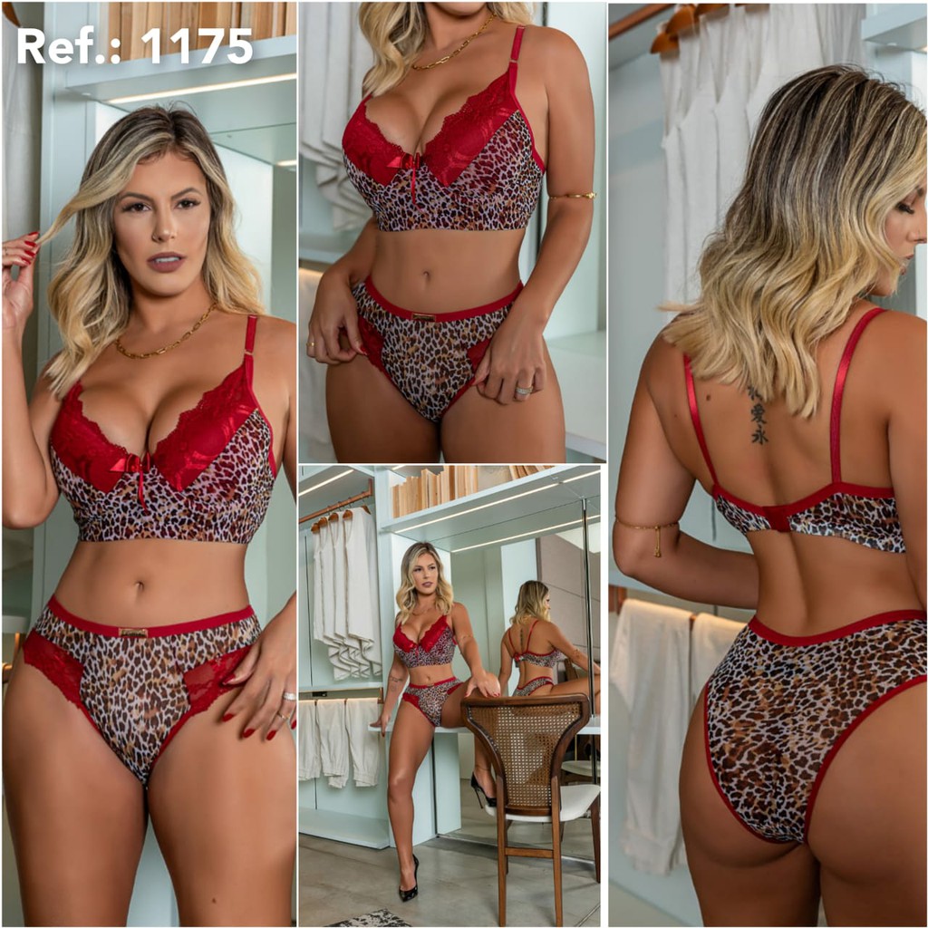 Lingerie Oncinha Sexy Intima REF Shopee Brasil