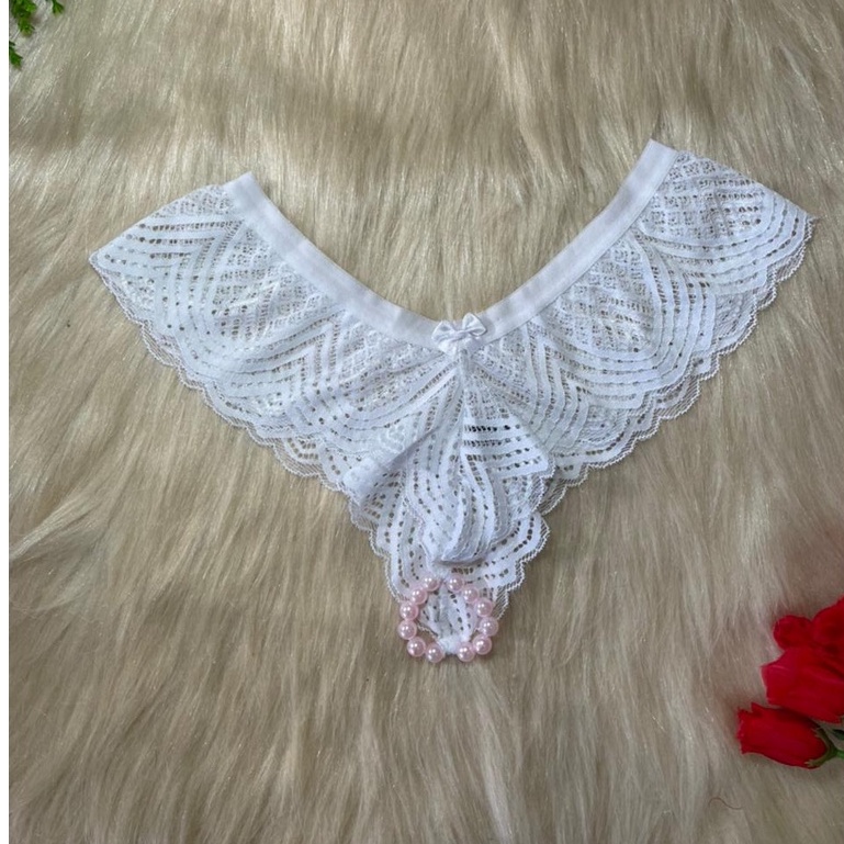 Calcinha Tailandesa renda pérolas sensual lingerie estimulante