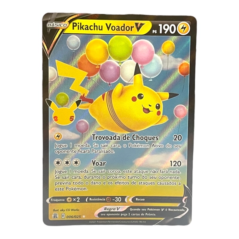 Carta Pokemon Pikachu Voador V Shopee Brasil