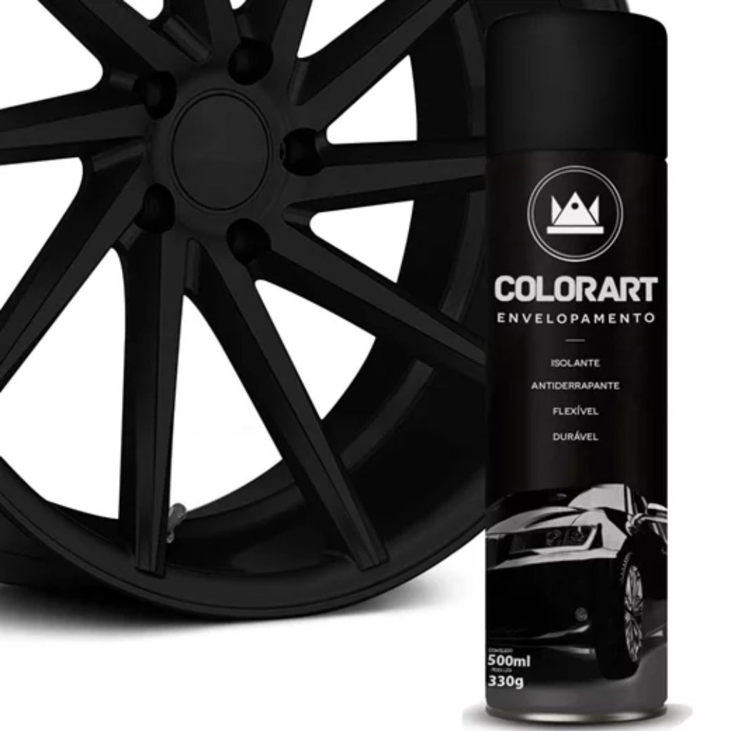 Spray De Envelopamento Preto Fosco Colorart 500ml Shopee Brasil