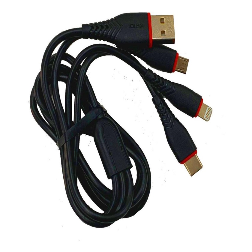 Cabo Usb Carregador Turbo 3 Em 1 Micro Usb Tipo C E IPhone E V8