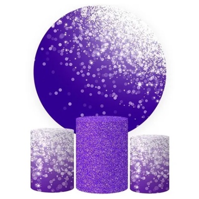 Trio Capa Cilindro Painel Tema Glitter Roxo Veste Facil Shopee Brasil