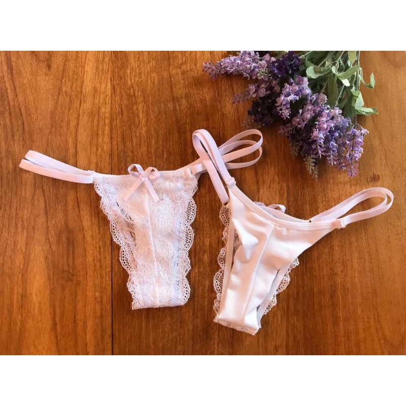 Kit 5 Calcinha Fio Duplo Tanga De Renda Regulagem Luxo Lingerie