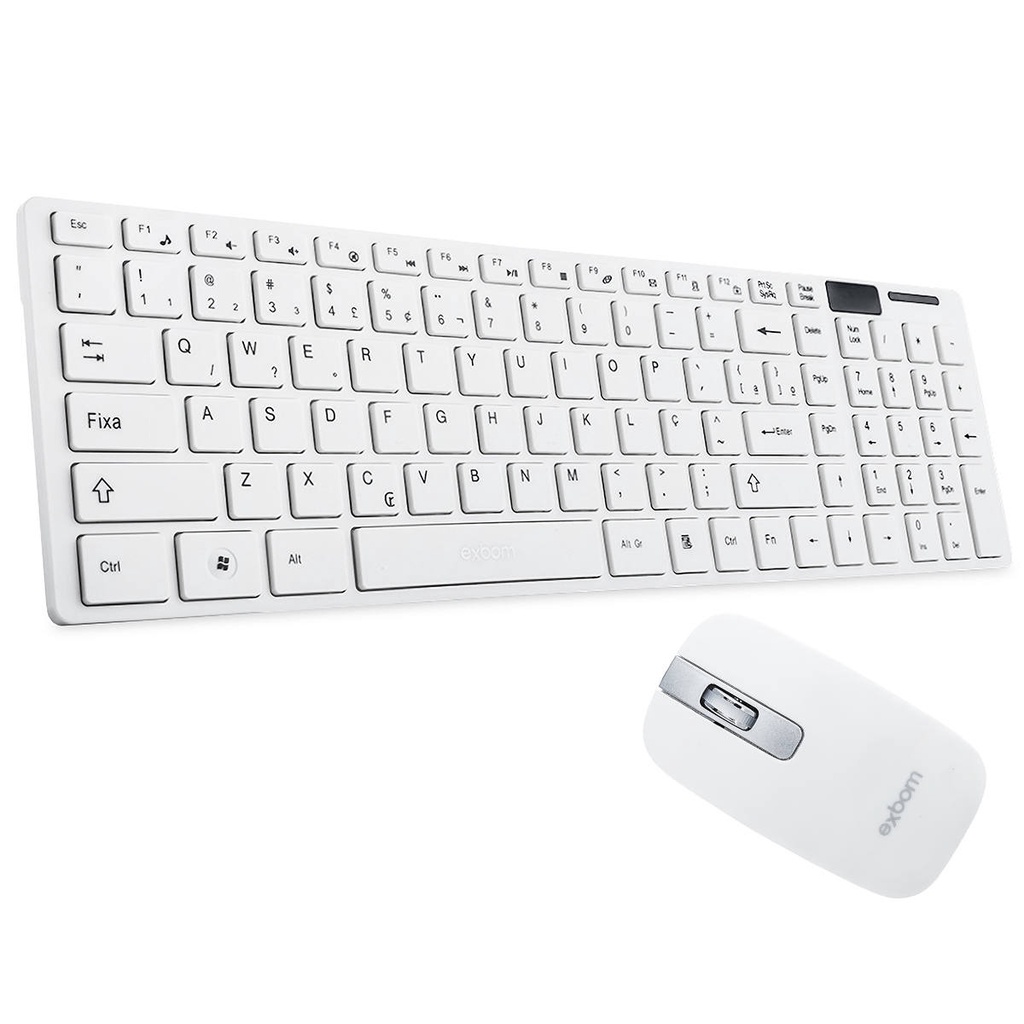 Teclado Mouse Kit Home Office Sem Fio Branco Exbom Bk S Shopee Brasil