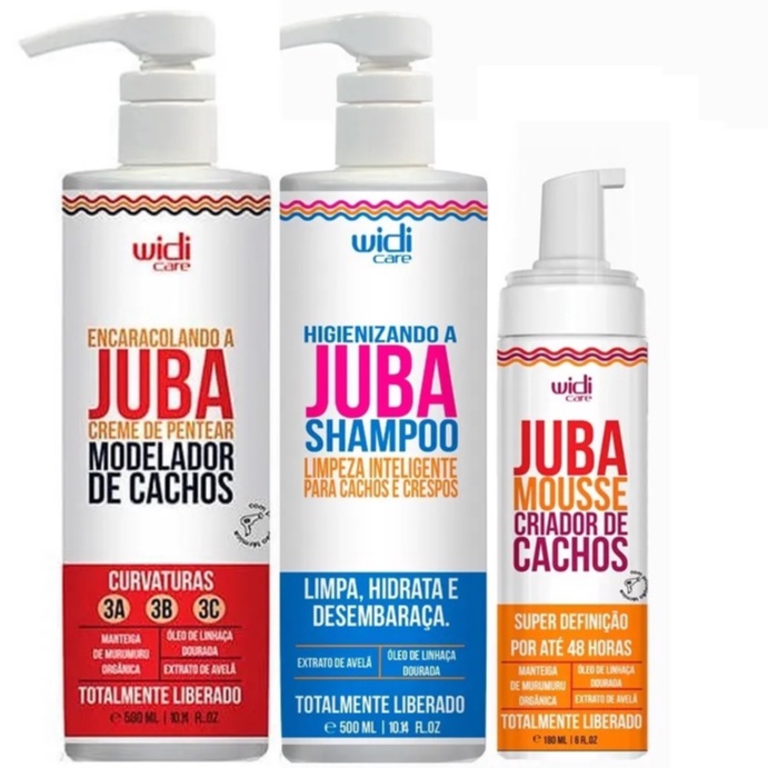 Encaracolando A Juba 500ml Shampoo Juba500ml Mousse 180ml Widi