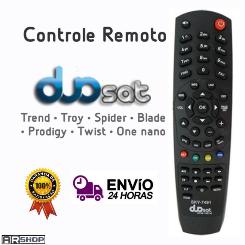 Controle Remoto Duosat Troy Generation Trend Hd Max Prodigy Hd