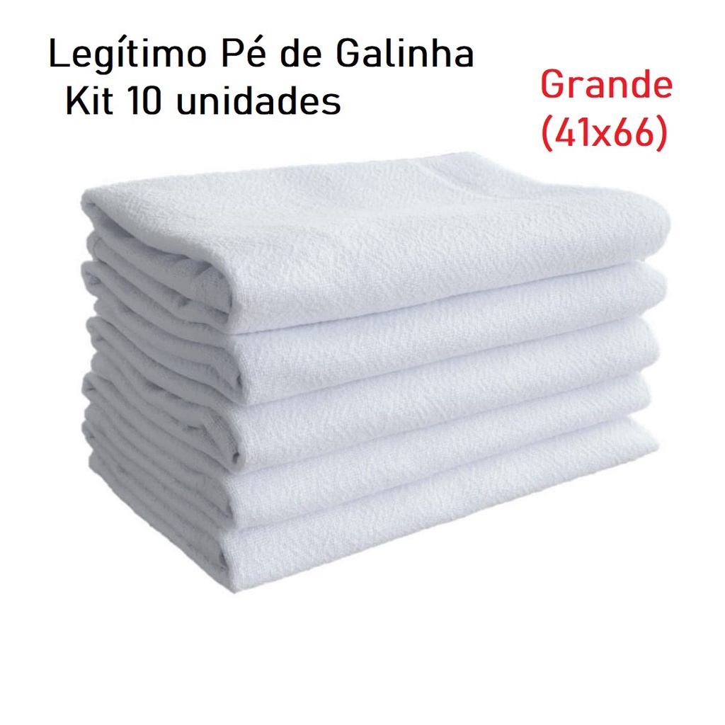 Pano De Prato Pe De Galinha Liso Legitimo Original Kit 10 Unidades