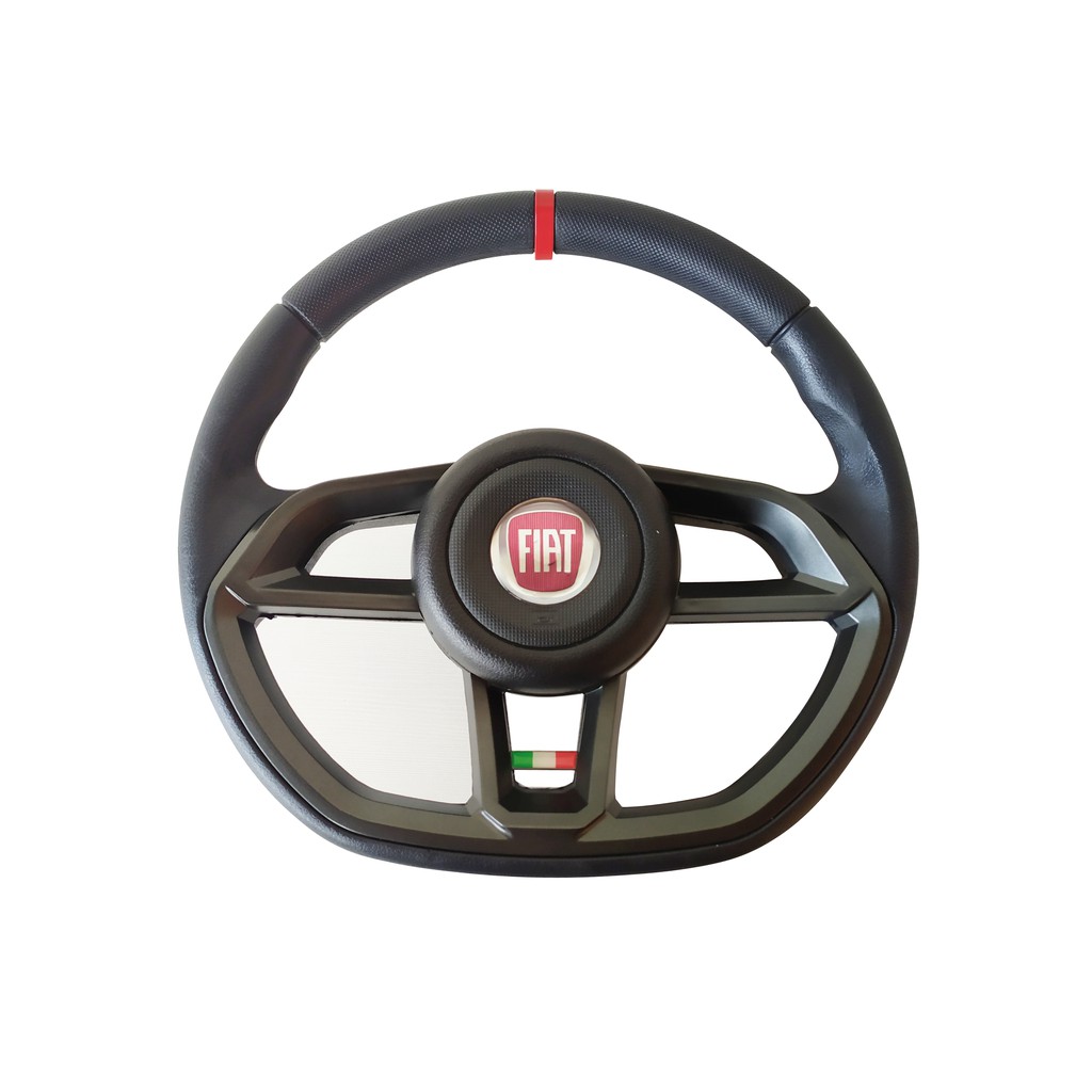 Volante Esportivo Gti Grafite Emblema Logo Vermelho Italia Anel